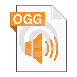 Modern flat design of OGG file icon for web
