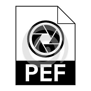 Modern flat design of PEF file icon for web