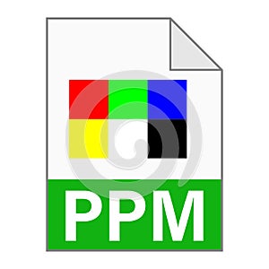 Modern flat design of PPM file icon for web