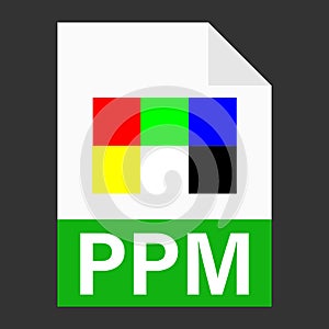 Modern flat design of PPM file icon for web