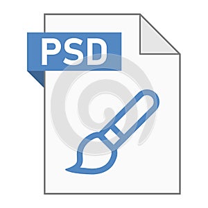 Modern flat design of PSD file icon for web