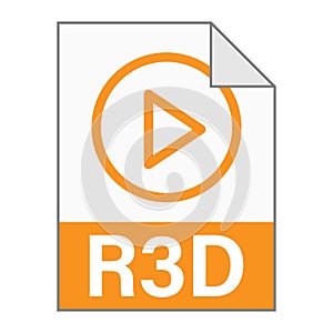 Modern flat design of R3D file icon for web