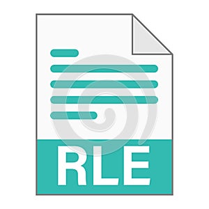 Modern flat design of RLE file icon for web