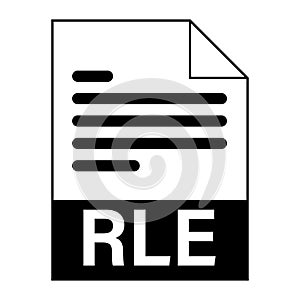 Modern flat design of RLE file icon for web