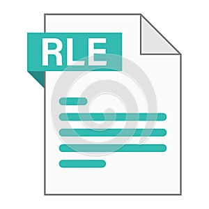 Modern flat design of RLE file icon for web