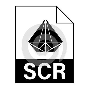 Modern flat design of SCR file icon for web