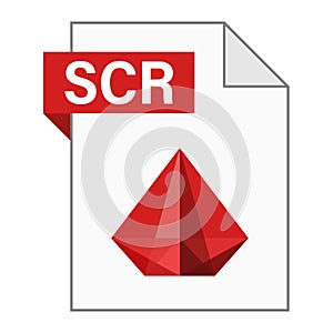 Modern flat design of SCR file icon for web