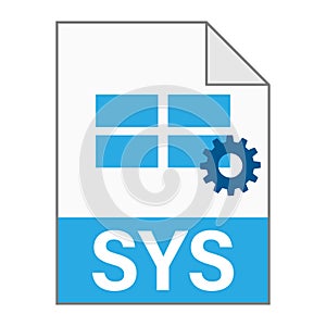 Modern flat design of SYS file icon for web