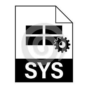 Modern flat design of SYS file icon for web