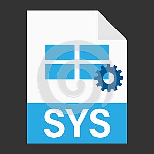 Modern flat design of SYS file icon for web