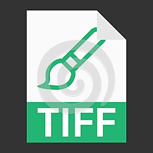 Modern flat design of TIFF file icon for web