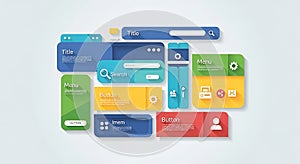 Modern Flat Design UI Kit Elements