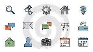 Modern Flat Design UI UX Icons Set