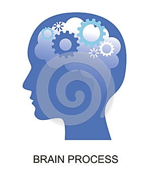 Modern flat design vector illustration, concept of brain and creative process