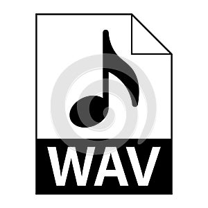 Modern flat design of WAV file icon for web