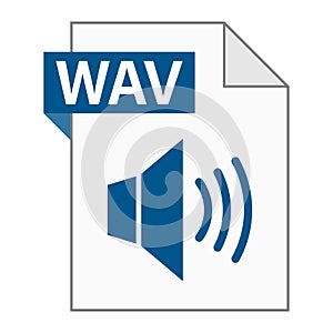 Modern flat design of WAV file icon for web