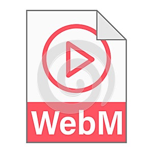 Modern flat design of WebM file icon for web