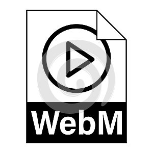 Modern flat design of WebM file icon for web