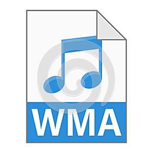 Modern flat design of WMA file icon for web photo