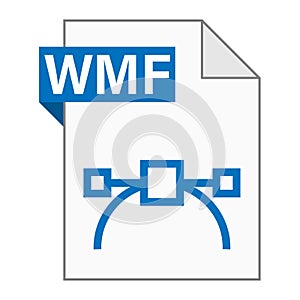 Modern flat design of WMF file icon for web photo