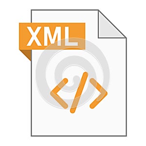 Modern flat design of XML file icon for web