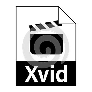 Modern flat design of Xvid illustration file icon for web