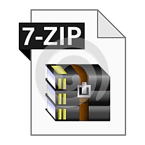 Modern flat design of 7-ZIP archive file icon for web