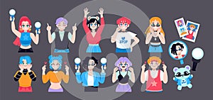 Modern Flat Illustrations for Fandom Community Original Set