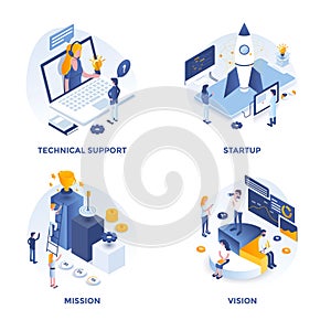 Modern Flat Isometric designed concepts 2