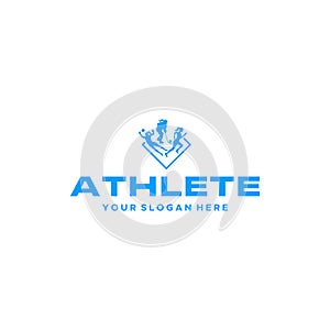 Modern Flat letter mark ATHLETE logo design