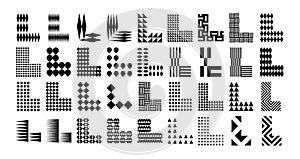 Modern flat line abstract letter L logo design set