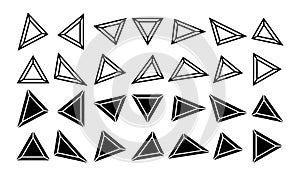 Modern flat line triangle border frame logo design set