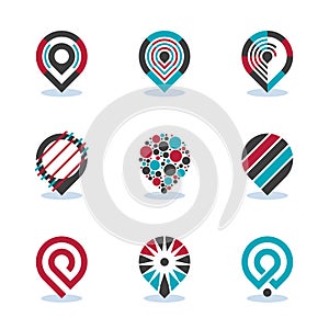 Modern Flat Map Pointer Sign Navigation Pin Symbol Location Vector Icon. EPS10