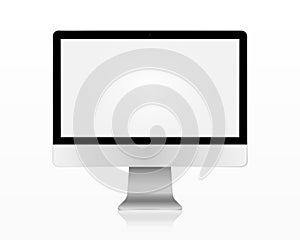 Modern flat screen computer monitor. Computer display isolated