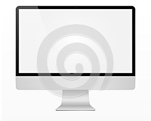 Modern flat screen computer monitor imac style. Computer display isolated on white background. Layers are orderly and photo