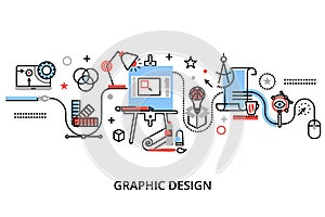 Modern flat thin line design vector illustration