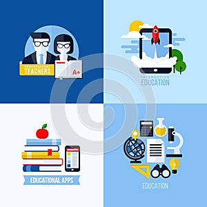 Modern flat vector concept of educational elements