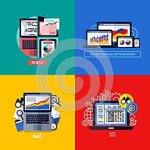 Modern flat vector concepts of search engine optimization (SEO)