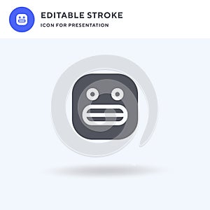 Grimacing icon vector, filled flat sign, solid pictogram isolated on white, logo illustration. Grimacing icon for