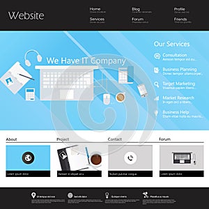 Modern Flat Website Template EPS 10 Vector illustration