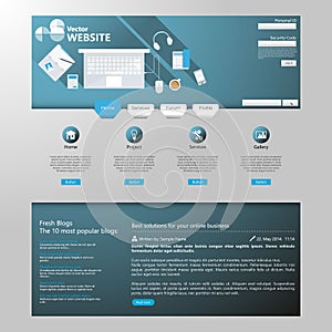 Modern Flat Website Template EPS 10 Vector illustration