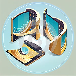 Modern flex screen icon. Flat illustration of modern flex screen icon for web design