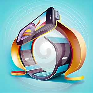 Modern flex screen icon. Flat illustration of modern flex screen icon for web design