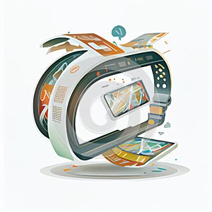 Modern flex screen icon. Flat illustration of modern flex screen icon for web design