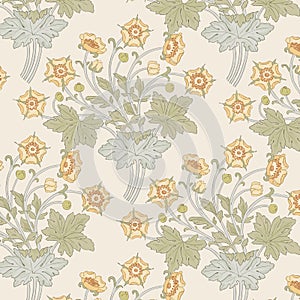 Modern floral seamless pattern for your design. Vector. Background.