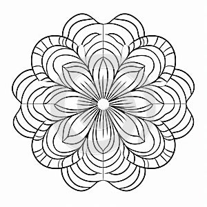 Modern Flower Coloring Page With Calming Symmetry And Elegant Brushwork