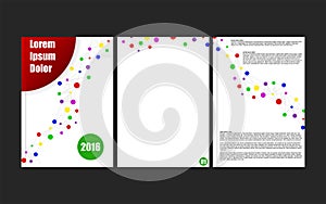 Modern flyer with connected dots. Brochure cover with abstract c