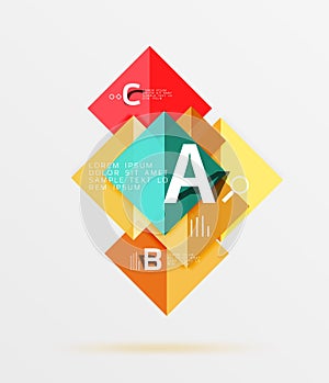 Modern flying square infographic