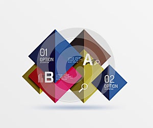 Modern flying square infographic