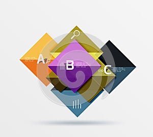 Modern flying square infographic